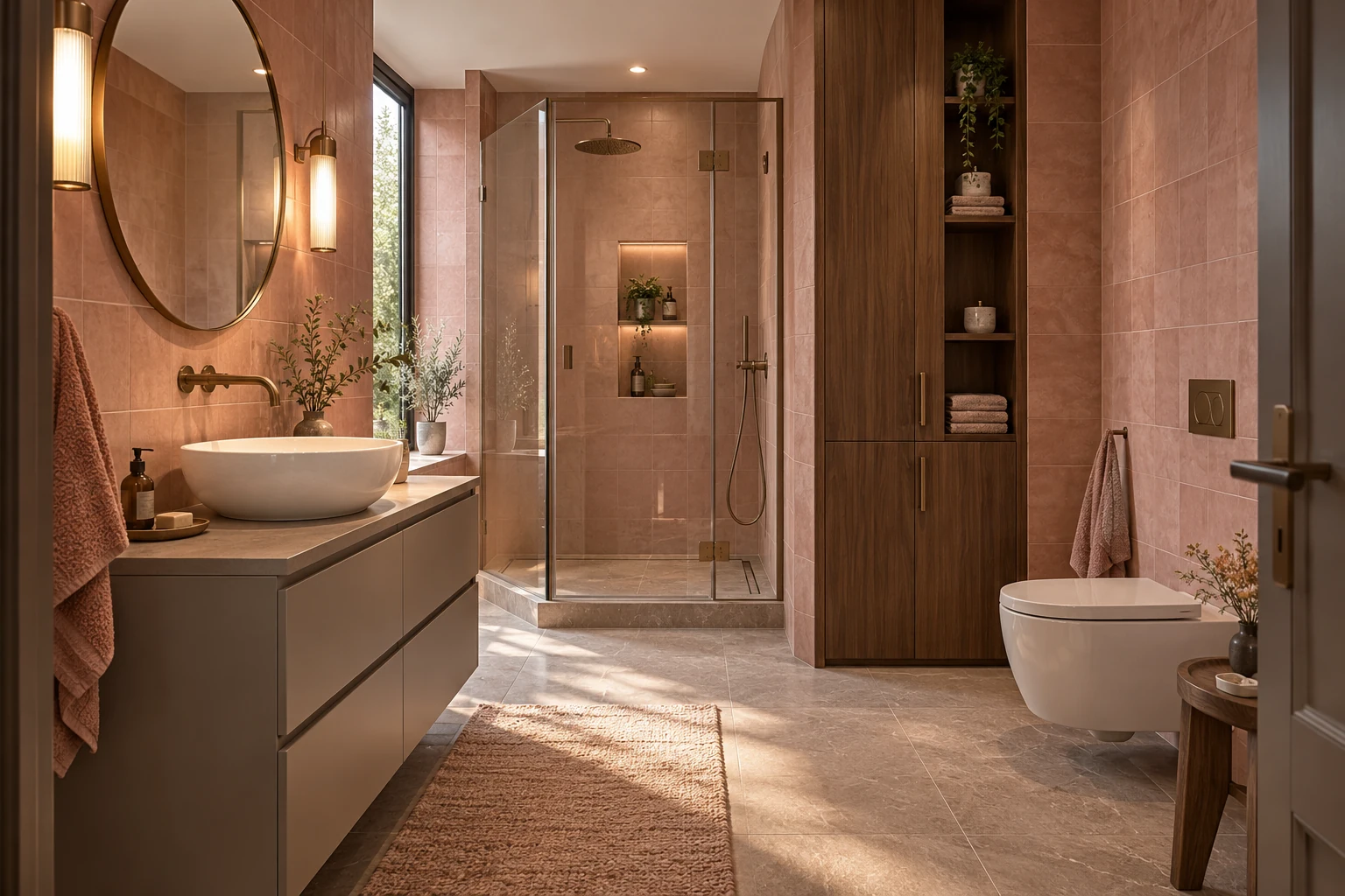 Gül Kurusu & Ceviz banyo konsepti